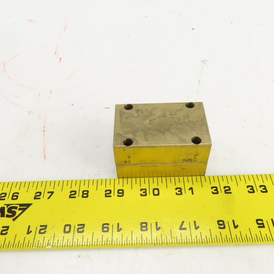 0.945" Diameter Single Shaft Bronze Mounting Block 2-1/2" OAL 1-5/8" Square