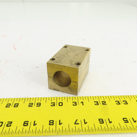0.945" Diameter Single Shaft Bronze Mounting Block 2-1/2" OAL 1-5/8" Square