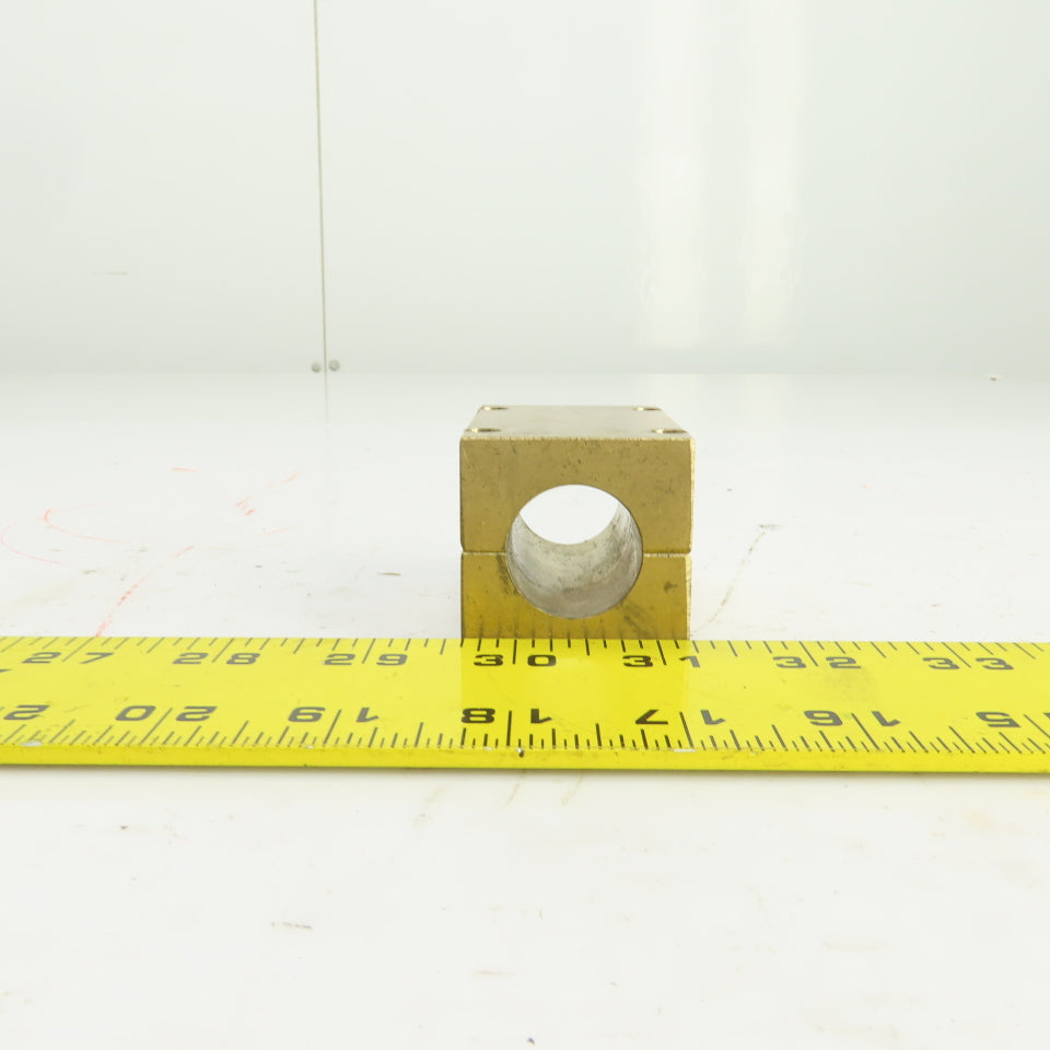 0.945" Diameter Single Shaft Bronze Mounting Block 2-1/2" OAL 1-5/8" Square