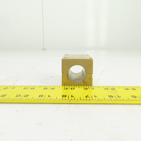 0.945" Diameter Single Shaft Bronze Mounting Block 2-1/2" OAL 1-5/8" Square
