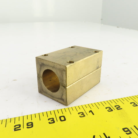 0.945" Diameter Single Shaft Bronze Mounting Block 2-1/2" OAL 1-5/8" Square