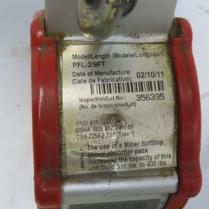 Honeywell Miller Scorpion PFL-2/9FT Fall Limiter Self-Retracting Lanyard