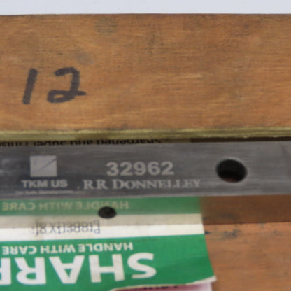 TKM 32962 Guillotine Shear Blade 12-1/2" x 13mm Tapered Sharpened 3" Hole Center