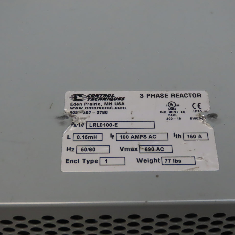 Control Techniques LRLO100-E 3Ph 690V 100A Line Reactor W/Nema Type 1 Enclosure
