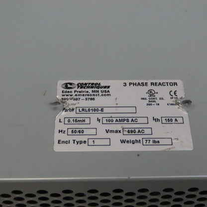 Control Techniques LRLO100-E 3Ph 690V 100A Line Reactor W/Nema Type 1 Enclosure