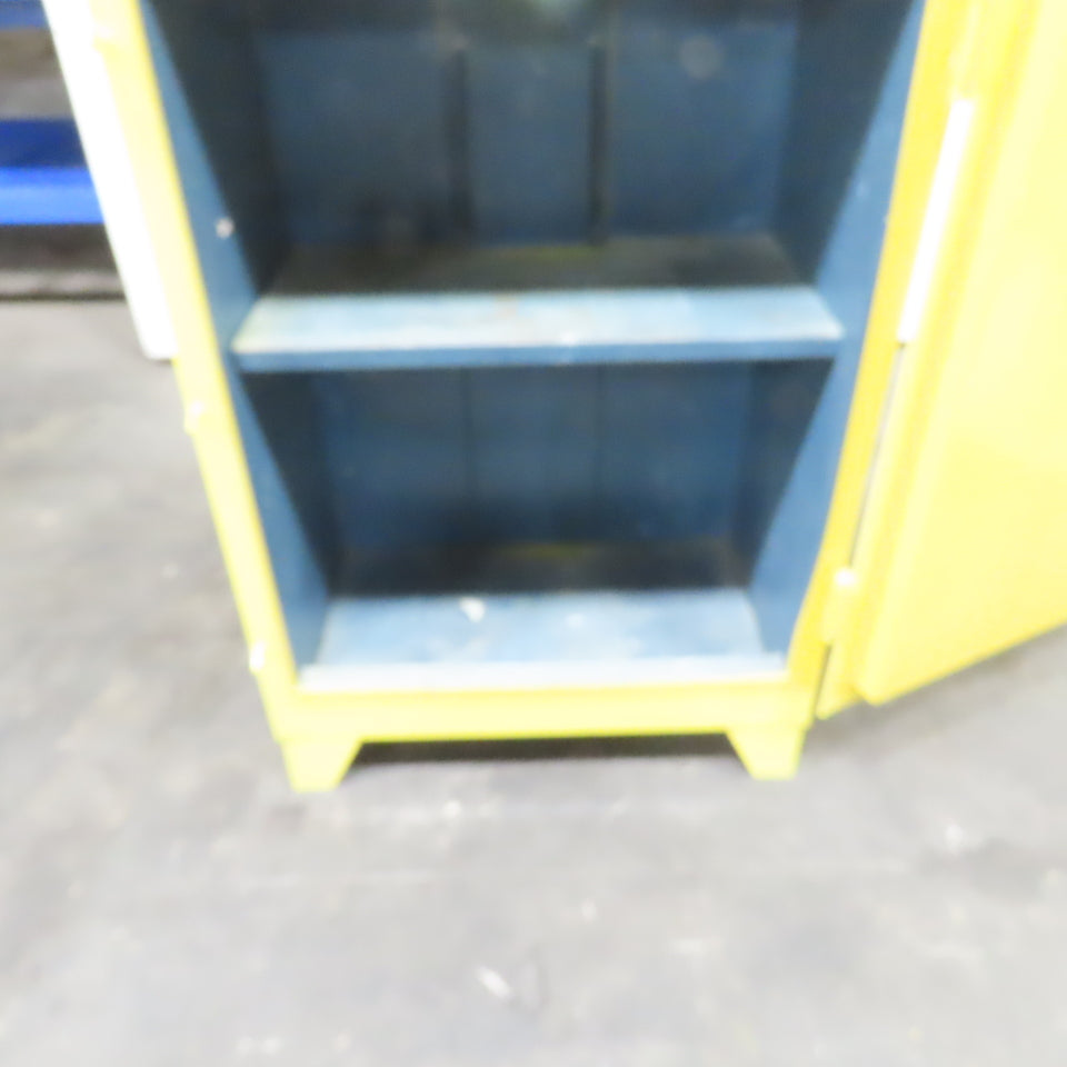 Wilray Flammable Liquid Storage Safety Fire Cabinet 2 Shelf Yellow 39 x 28 x 16"