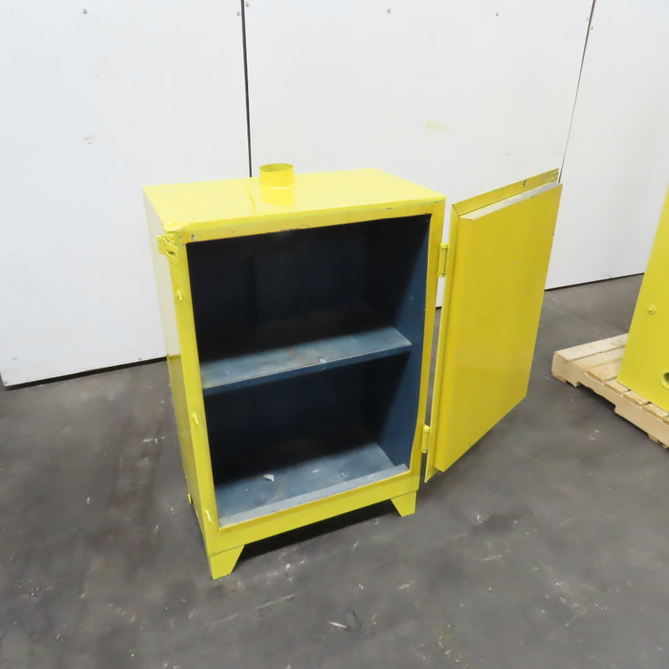 Wilray Flammable Liquid Storage Safety Fire Cabinet 2 Shelf Yellow 39 x 28 x 16"