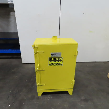 Wilray Flammable Liquid Storage Safety Fire Cabinet 2 Shelf Yellow 39 x 28 x 16"