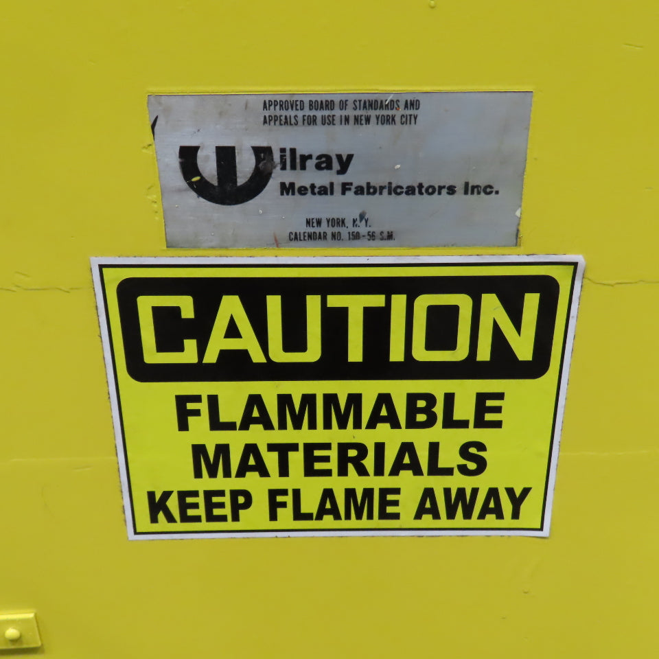 Wilray Flammable Liquid Storage Safety Fire Cabinet 2 Shelf Yellow 39 x 28 x 16"