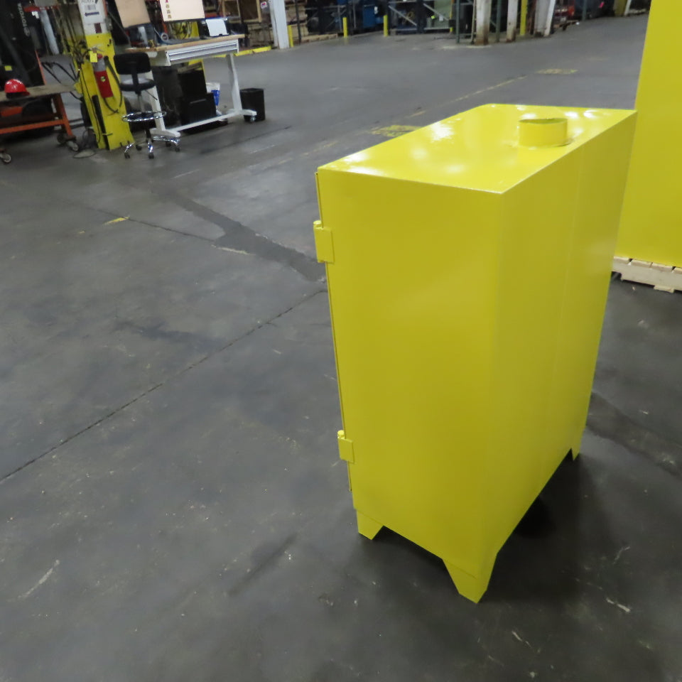 Wilray Flammable Liquid Storage Safety Fire Cabinet 2 Shelf Yellow 39 x 28 x 16"