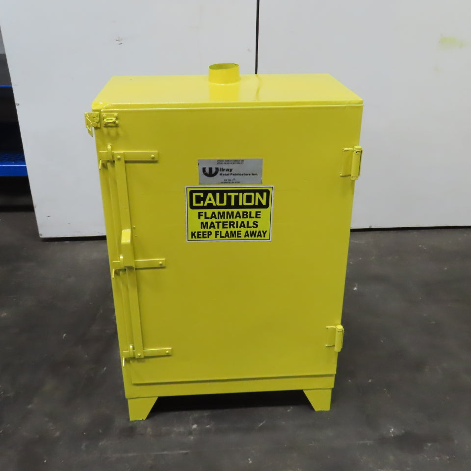 Wilray Flammable Liquid Storage Safety Fire Cabinet 2 Shelf Yellow 39 x 28 x 16"