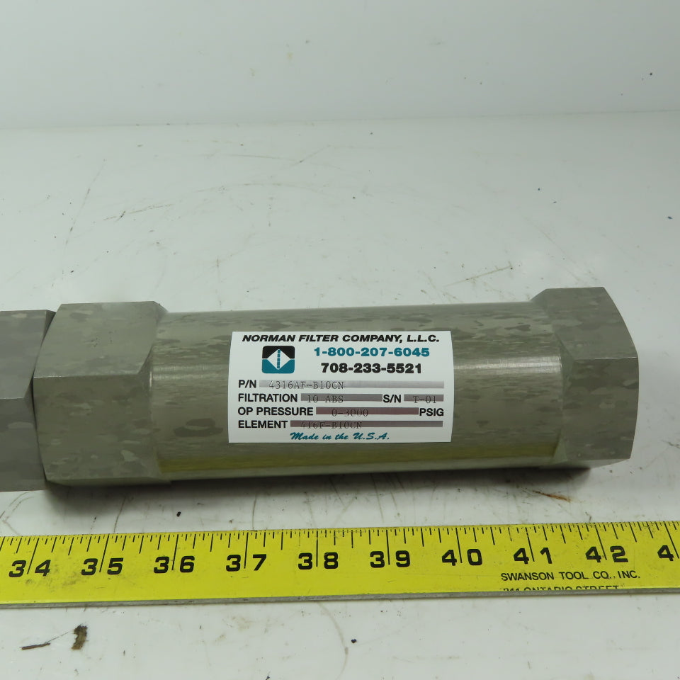 Norman Filter Company 4316AF-B10CN Inline Filter Assembly 3000 PSI 1" FPT