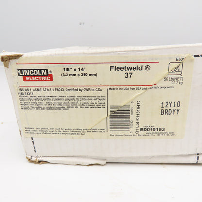 Lincoln Electric 6013 Fleetweld 37 1/8" x 14" Carbon Steel Stick Electrode 46Lbs