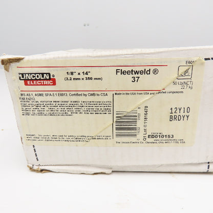 Lincoln Electric 6013 Fleetweld 37 1/8" x 14" Carbon Steel Stick Electrode 46Lbs