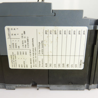 Siemens 3VA5160-4EC31 60A Molded Case Circuit Breaker 600V Adjustable Trip