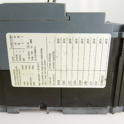 Siemens 3VA5160-4EC31 60A Molded Case Circuit Breaker 600V Adjustable Trip