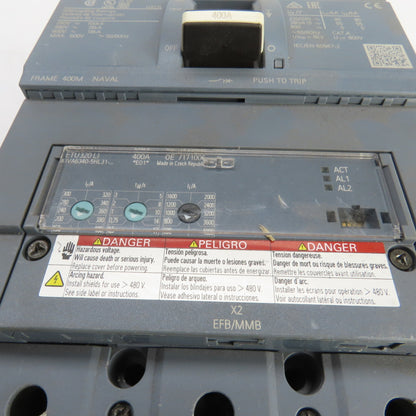 Siemens 3VA6340-5HL31 400A Molded Case Circuit Breaker 600V Adjustable Trip