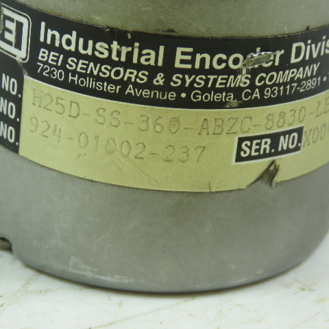 BEI 924-01002-237 H25D-SS-360-ABZC-6630-LED-SM13 Rotary Encoder