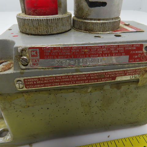 Killark XCS-0B13-U Control Station Push Button Switch/Pilot Light 600V Hazardous