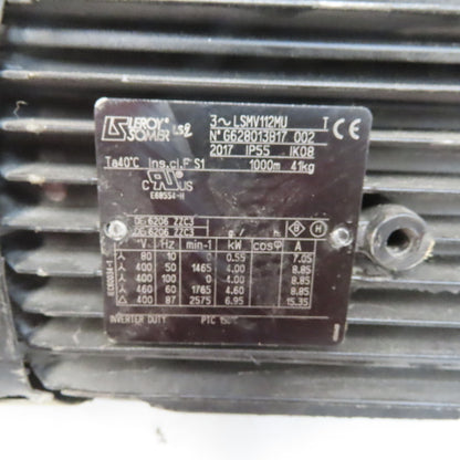 Leroy-Somer LSM112MU 4KW Electric Motor 265/460V 3Ph 4 Wire B Flange W/Brake