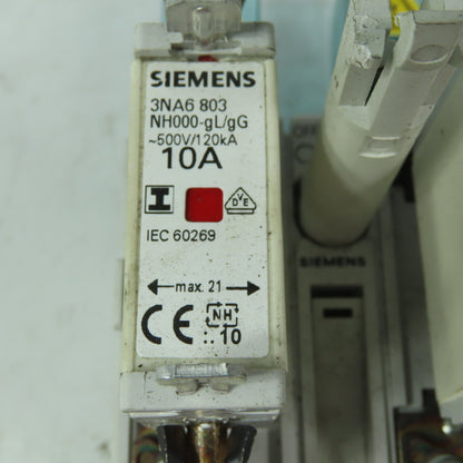Siemens 3KL5030-1AB01 Disconnect Load Isolator 690V 63A 3P W/3NA6 803 10A Fuses