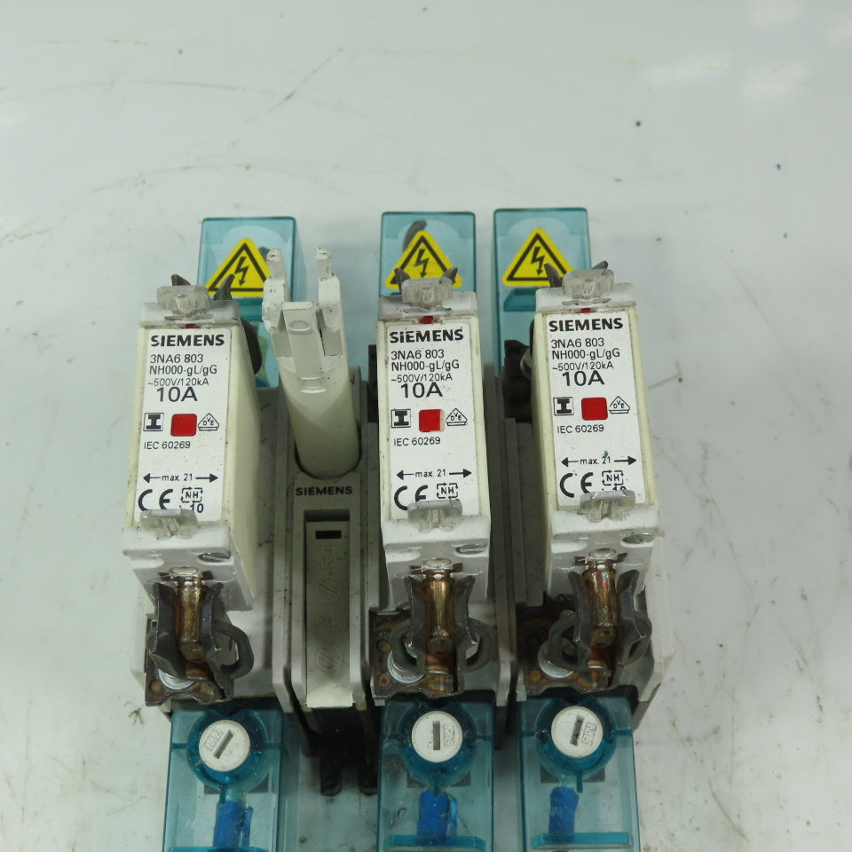 Siemens 3KL5030-1AB01 Disconnect Load Isolator 690V 63A 3P W/3NA6 803 10A Fuses