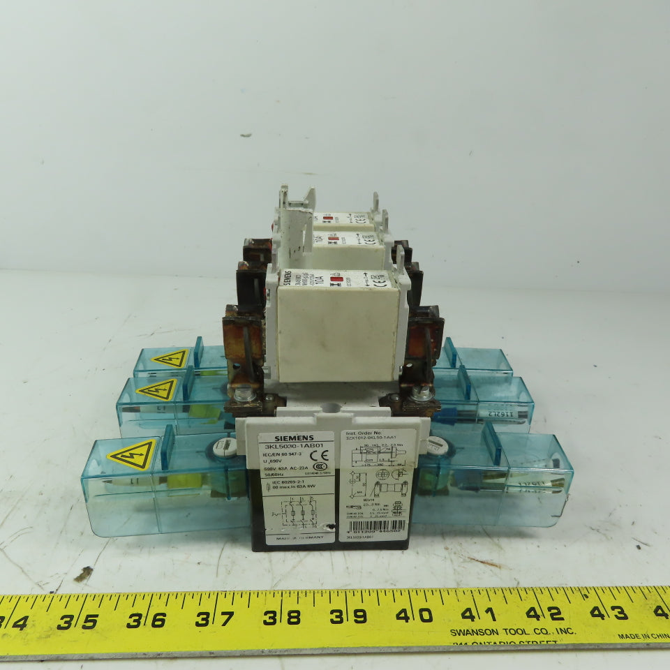 Siemens 3KL5030-1AB01 Disconnect Load Isolator 690V 63A 3P W/3NA6 803 10A Fuses