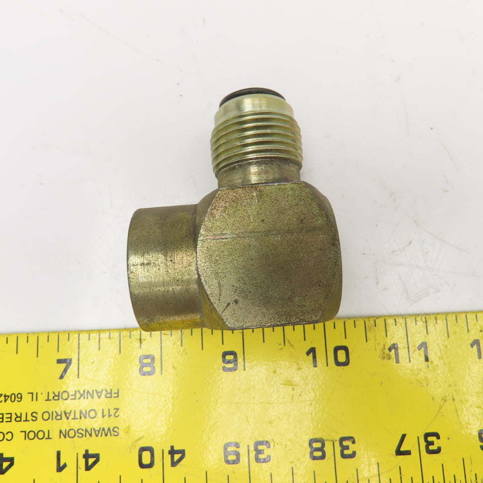 3/4" NPTF x 3/4" JIC O-Ring Seat Male Flare Elbow 90°