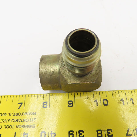 3/4" NPTF x 3/4" JIC O-Ring Seat Male Flare Elbow 90°
