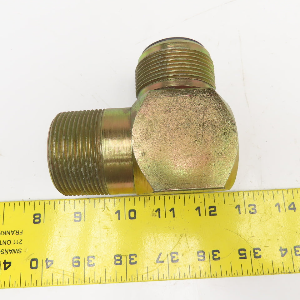 1-1/2" (-24) NPT x 1-1/2" JIC Male O-Ring Seat Hydraulic Elbow 90°