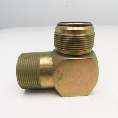 1-1/2" (-24) NPT x 1-1/2" JIC Male O-Ring Seat Hydraulic Elbow 90°