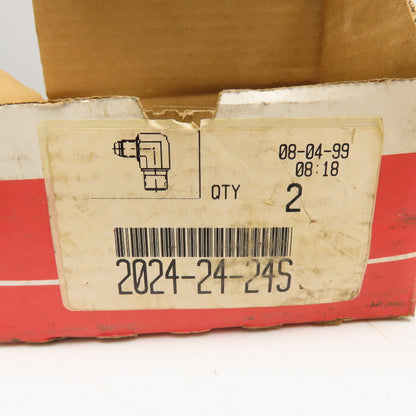 Aeroquip 2024-24-24S -24 Male NPTF x -24 Male 37° JIC Flare Male Elbow 90° Lot/2