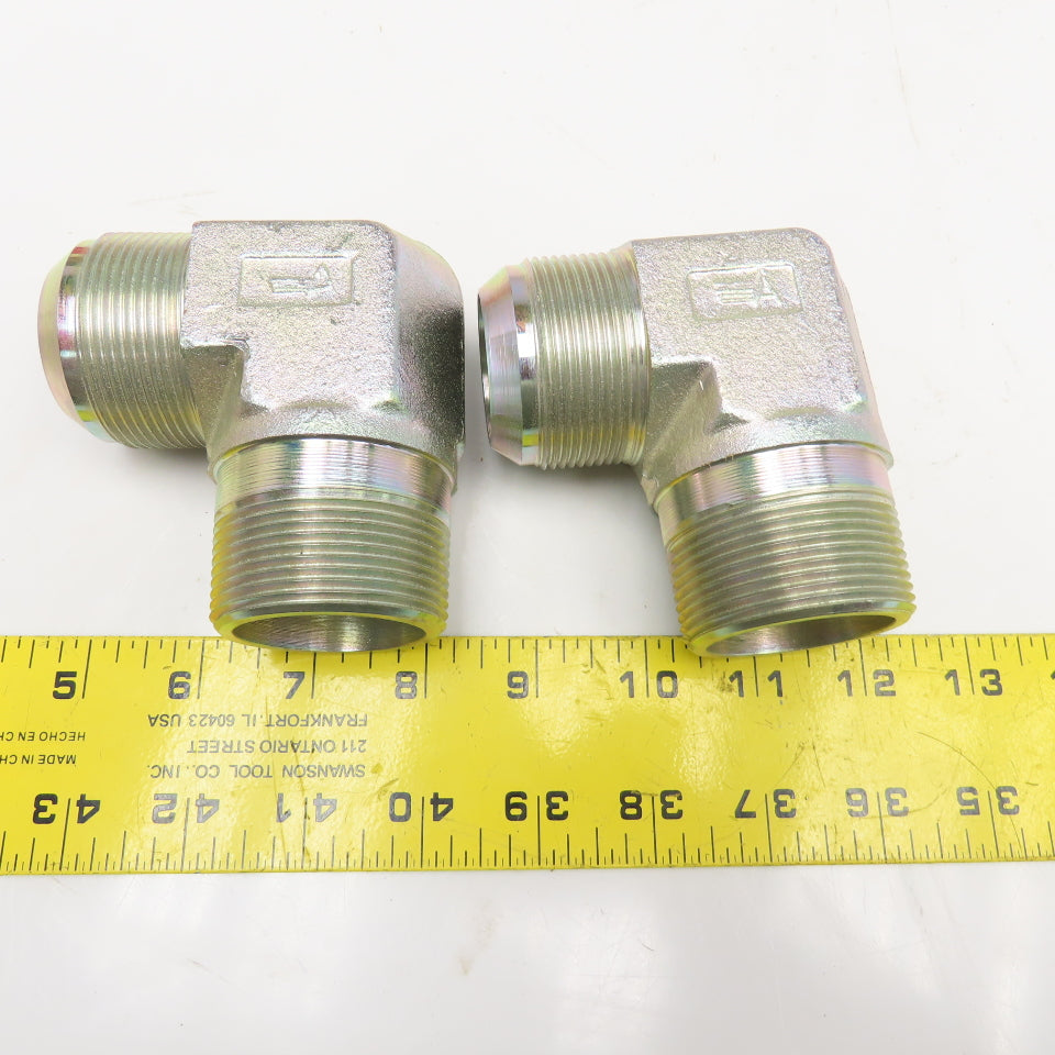 Aeroquip 2024-24-24S -24 Male NPTF x -24 Male 37° JIC Flare Male Elbow 90° Lot/2