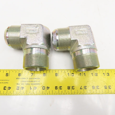 Aeroquip 2024-24-24S -24 Male NPTF x -24 Male 37° JIC Flare Male Elbow 90° Lot/2