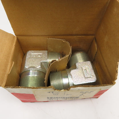 Aeroquip 2024-24-24S -24 Male NPTF x -24 Male 37° JIC Flare Male Elbow 90° Lot/2
