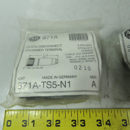 Allen Bradley 871A-TS5-N1 Terminal Chamber 5-Pin Strght Female Plug 16AWG Lot/4