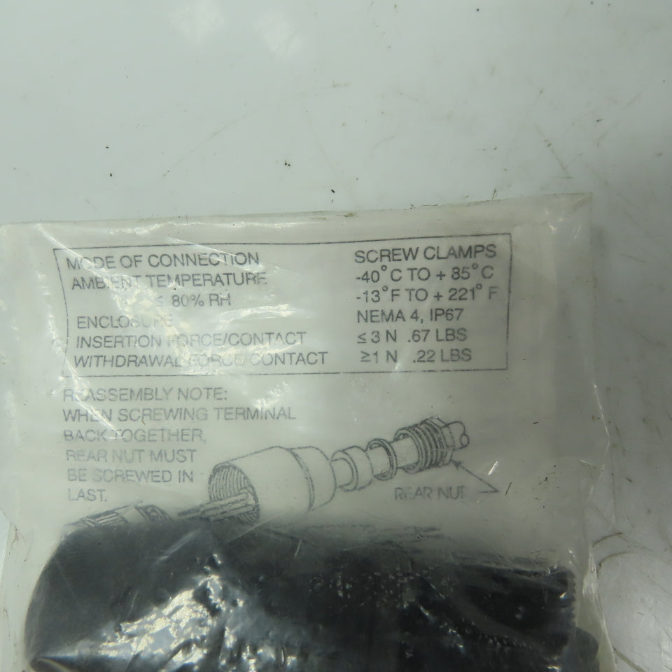 Allen Bradley 871A-TS5-N1 Terminal Chamber 5-Pin Strght Female Plug 16AWG Lot/4