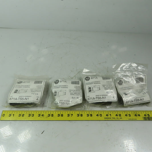 Allen Bradley 871A-TS5-N1 Terminal Chamber 5-Pin Strght Female Plug 16AWG Lot/4