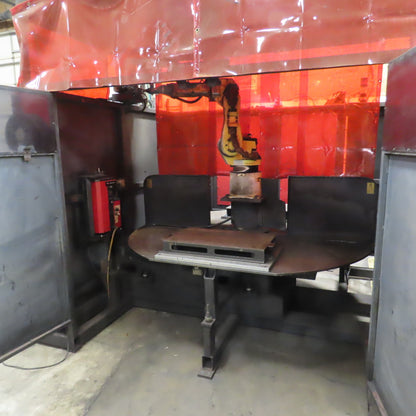 Lincoln Fanuc 6 Axis Dual Zone Robotic Welding Cell 480V 3PH 570A Power Wave 455