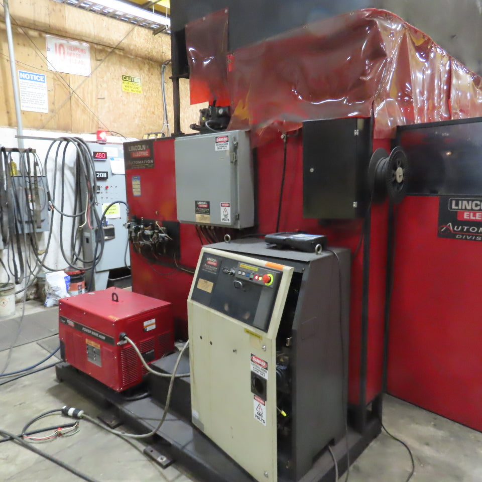 Lincoln Fanuc 6 Axis Dual Zone Robotic Welding Cell 480V 3PH 570A Power Wave 455