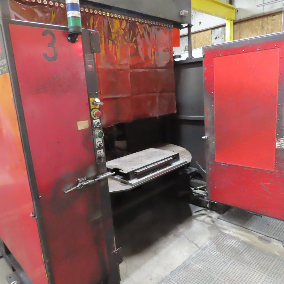 Lincoln Fanuc 6 Axis Dual Zone Robotic Welding Cell 480V 3PH 570A Power Wave 455