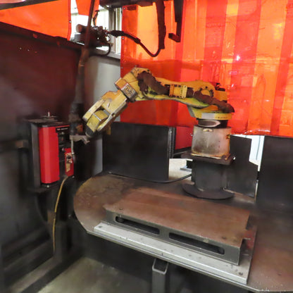 Lincoln Fanuc 6 Axis Dual Zone Robotic Welding Cell 480V 3PH 570A Power Wave 455