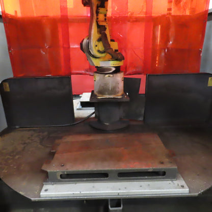 Lincoln Fanuc 6 Axis Dual Zone Robotic Welding Cell 480V 3PH 570A Power Wave 455
