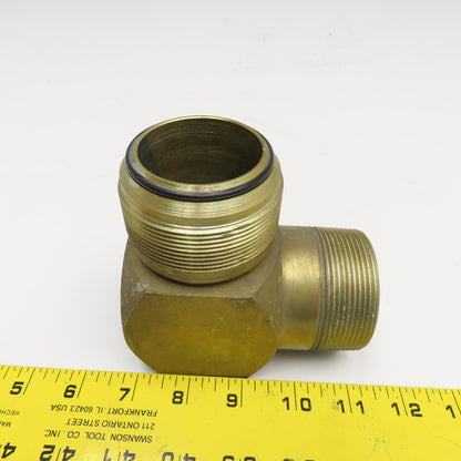 2-1/2" (-32) JIC ORS O-Ring Seal x 2-1/2" (-32) NPTF Male Elbow 90°