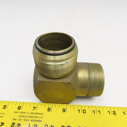 2-1/2" (-32) JIC ORS O-Ring Seal x 2-1/2" (-32) NPTF Male Elbow 90°