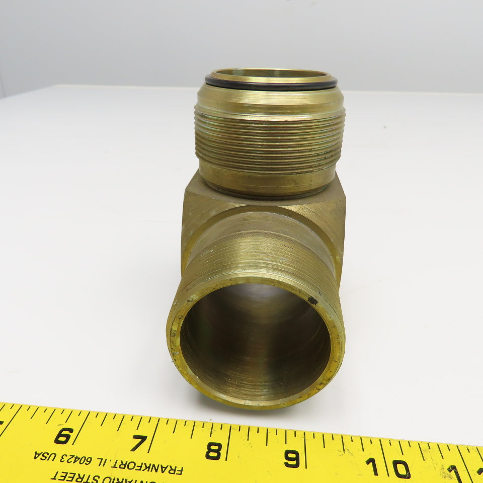 2-1/2" (-32) JIC ORS O-Ring Seal x 2-1/2" (-32) NPTF Male Elbow 90°