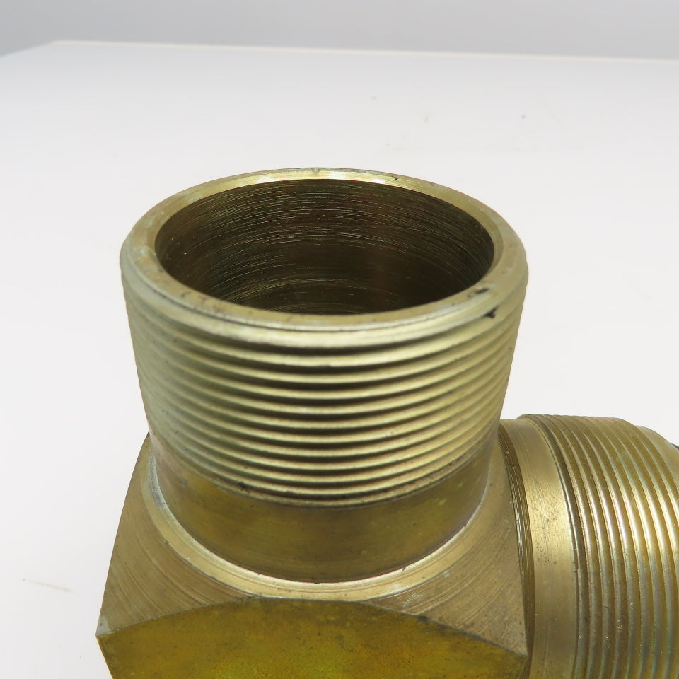 2-1/2" (-32) JIC ORS O-Ring Seal x 2-1/2" (-32) NPTF Male Elbow 90°