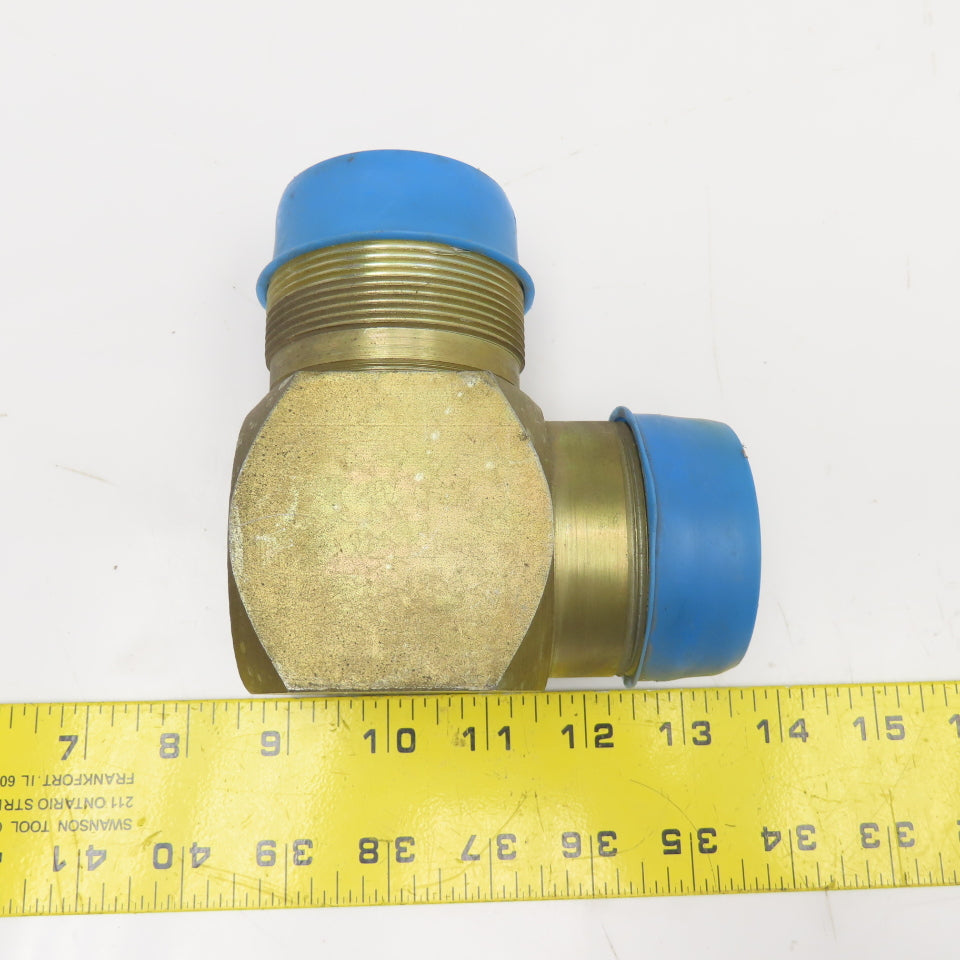 2-1/2" (-32) JIC ORS O-Ring Seal x 2-1/2" (-32) NPTF Male Elbow 90°