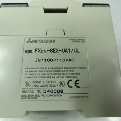 MITSUBISHI FXon-8EYR-UA1/UL PLC Controller Input Module 100/110VAC