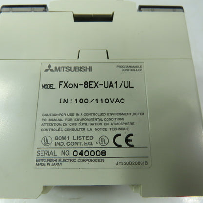 MITSUBISHI FXon-8EYR-UA1/UL PLC Controller Input Module 100/110VAC